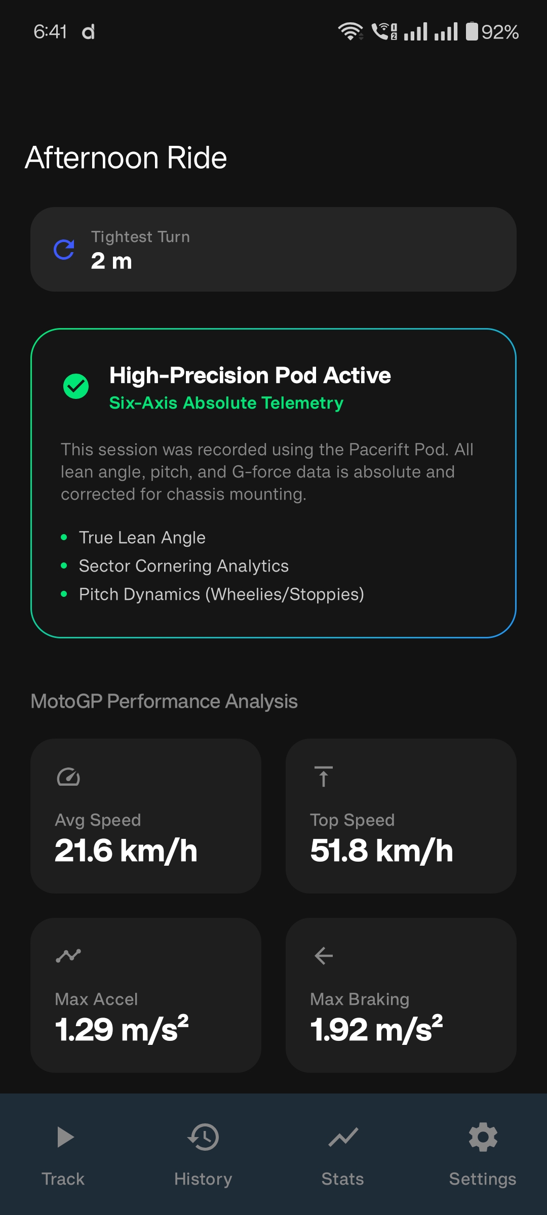 Pacerift motorcycle performance panel